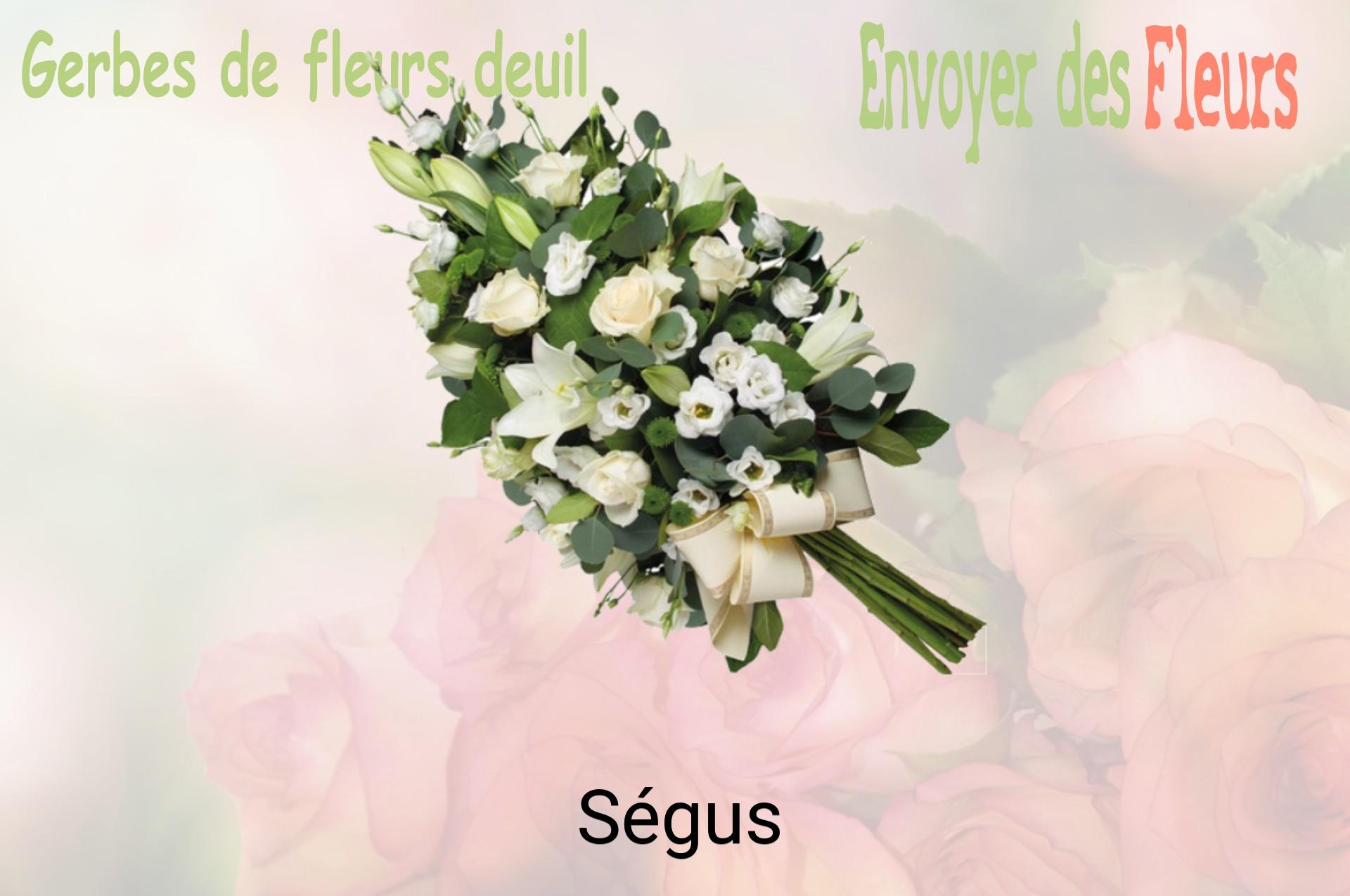 Gerbe de fleurs de deuil livrée à Ségus